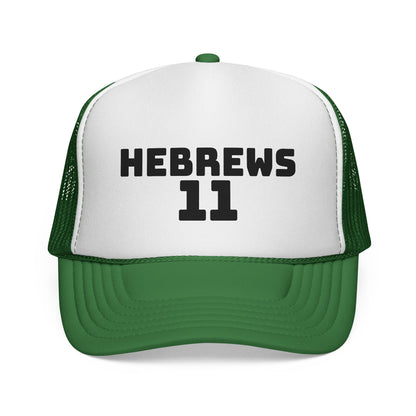 Hebrews 11 Trucker Cap — Christian Faith Bible Verse Mesh Hat