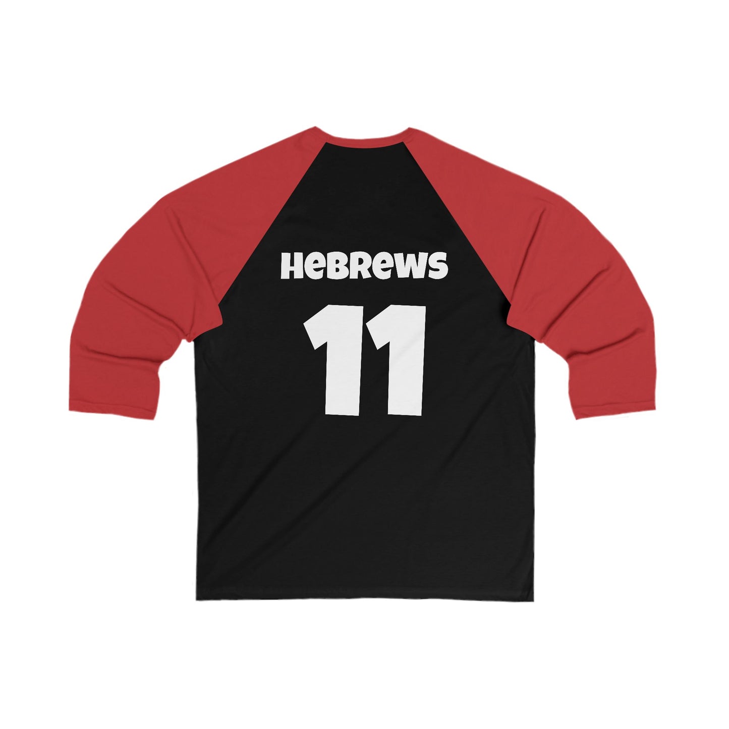 Faith Squad Baseball Tee — 'Faith Squad' Front with Hebrews 11 Back Raglan