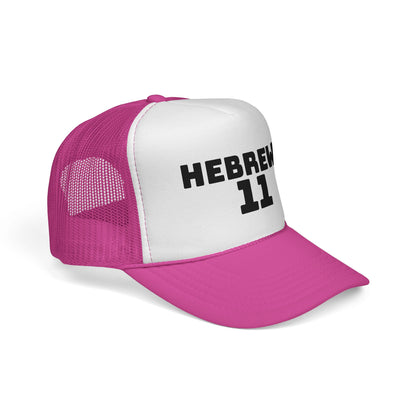 Hebrews 11 Trucker Cap — Christian Faith Bible Verse Mesh Hat
