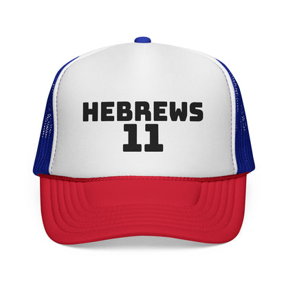 Hebrews 11 Trucker Cap — Christian Faith Bible Verse Mesh Hat