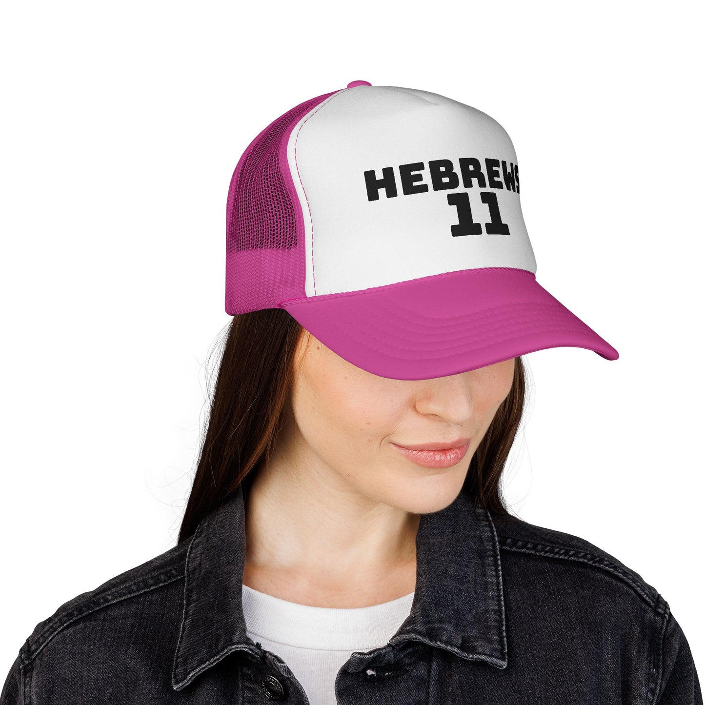 Hebrews 11 Trucker Cap — Christian Faith Bible Verse Mesh Hat