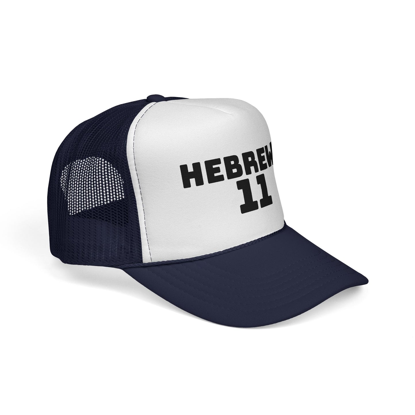 Hebrews 11 Trucker Cap — Christian Faith Bible Verse Mesh Hat