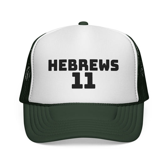 Hebrews 11 Trucker Cap — Christian Faith Bible Verse Mesh Hat