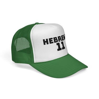 Hebrews 11 Trucker Cap — Christian Faith Bible Verse Mesh Hat