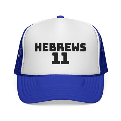 Hebrews 11 Trucker Cap — Christian Faith Bible Verse Mesh Hat