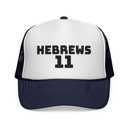 Hebrews 11 Trucker Cap — Christian Faith Bible Verse Mesh Hat