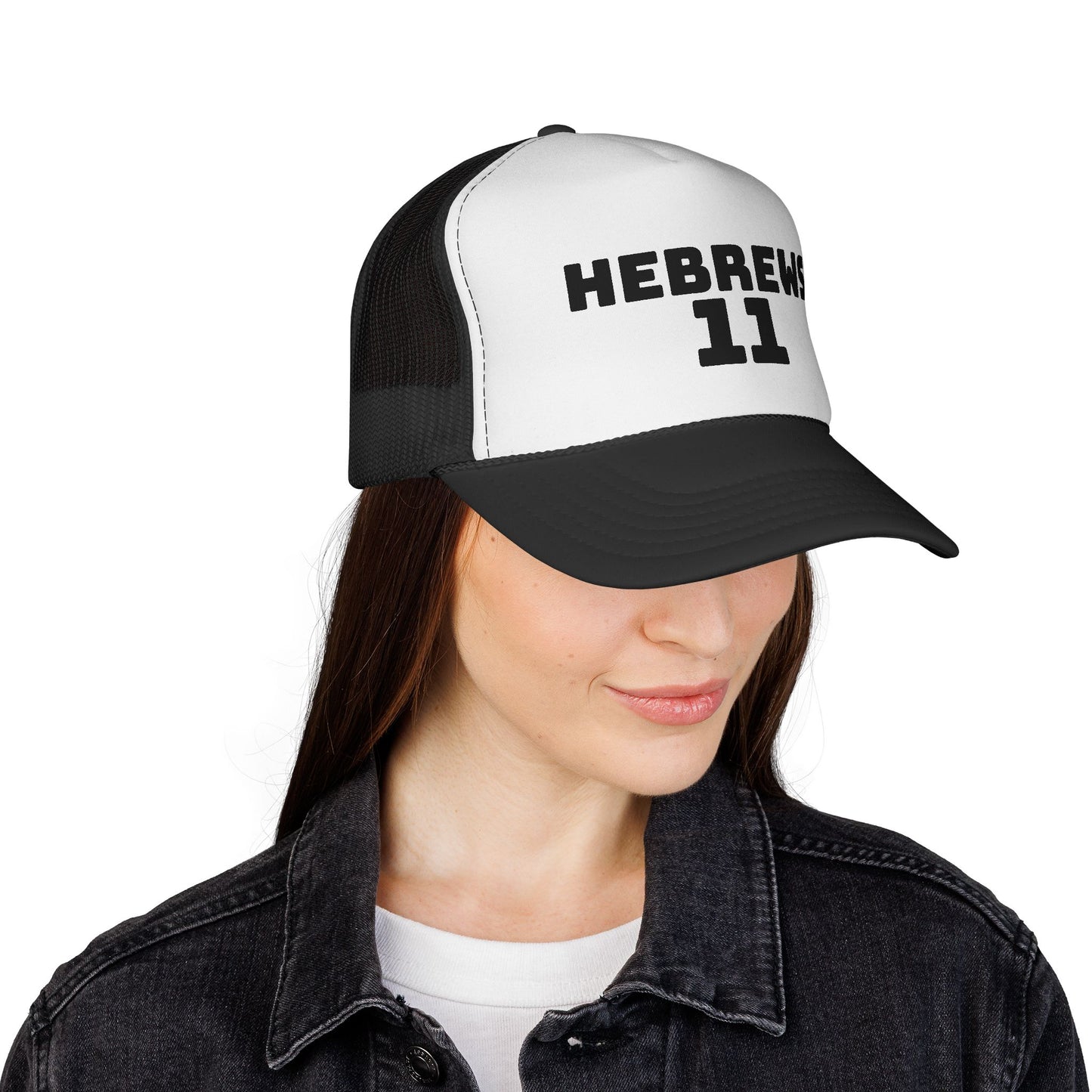 Hebrews 11 Trucker Cap — Christian Faith Bible Verse Mesh Hat