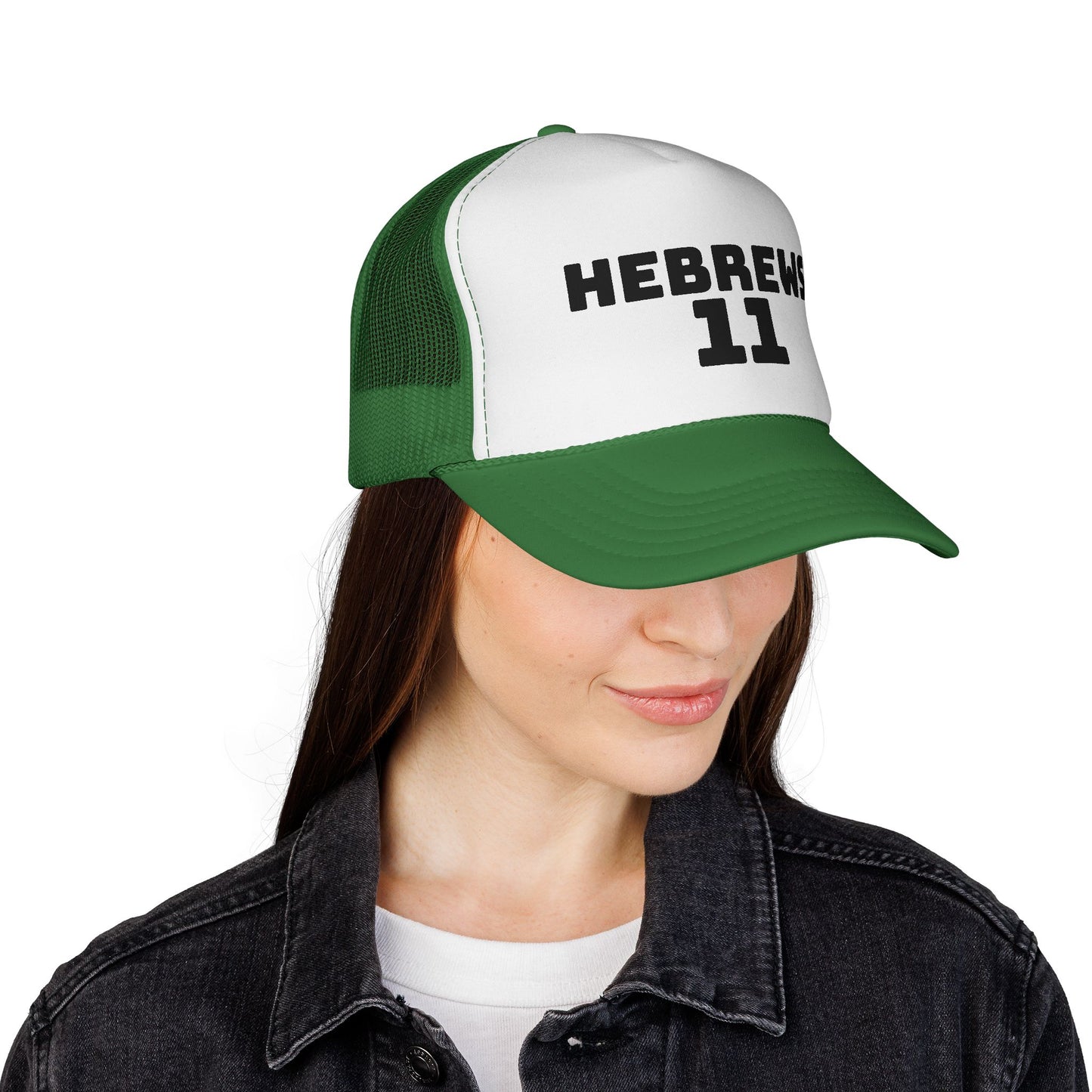 Hebrews 11 Trucker Cap — Christian Faith Bible Verse Mesh Hat